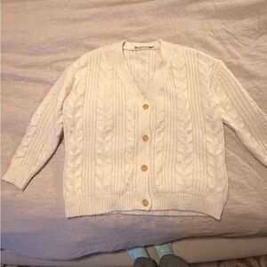 Jenni Kayne Ivory Cable Knit Cardigan